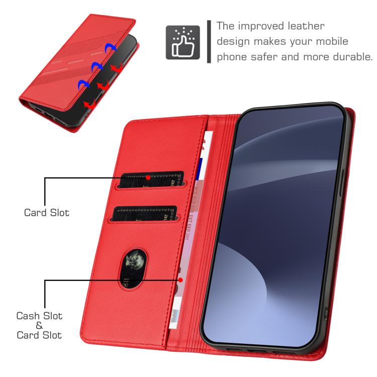 Funda de cuero retro con relieve para Infinix GT 30 Pro (rojo)