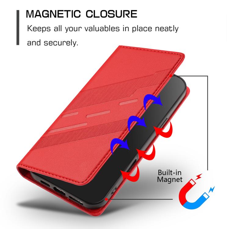 Funda de cuero retro con relieve para Infinix GT 30 Pro (rojo)