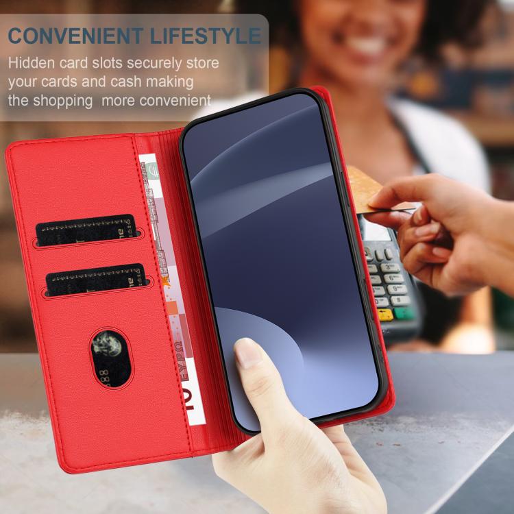 Funda de cuero retro con relieve para Infinix GT 30 Pro (rojo)
