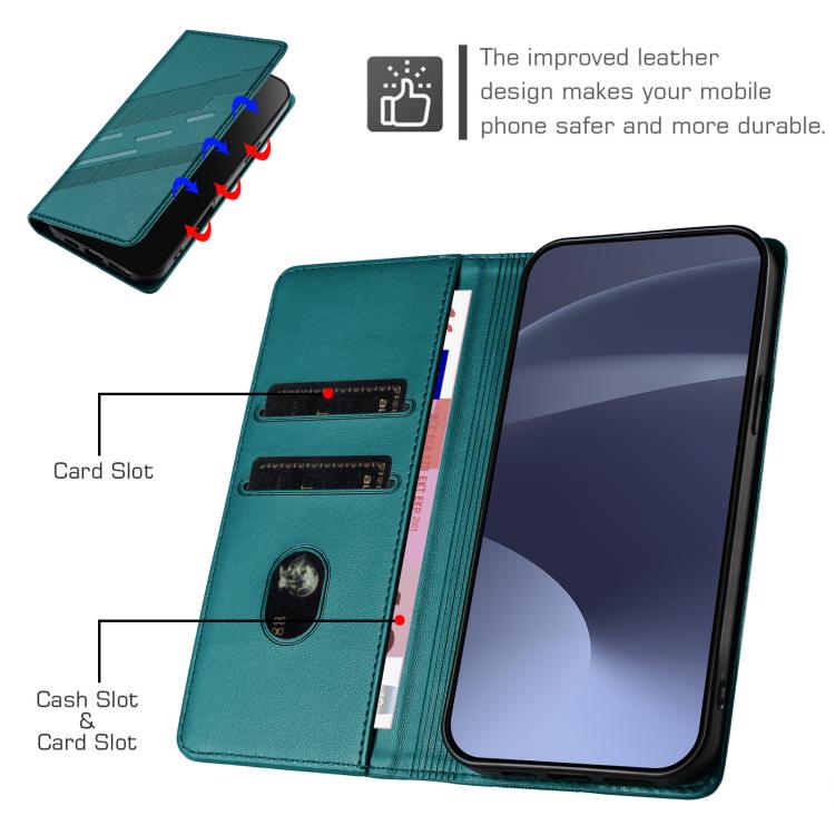 Funda de cuero retro con relieve para Infinix GT 30 Pro (verde oscuro)
