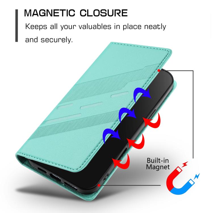 Funda de cuero retro con relieve para Infinix GT 30 Pro (verde menta)