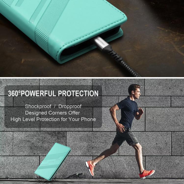 Funda de cuero retro con relieve para Infinix GT 30 Pro (verde menta)