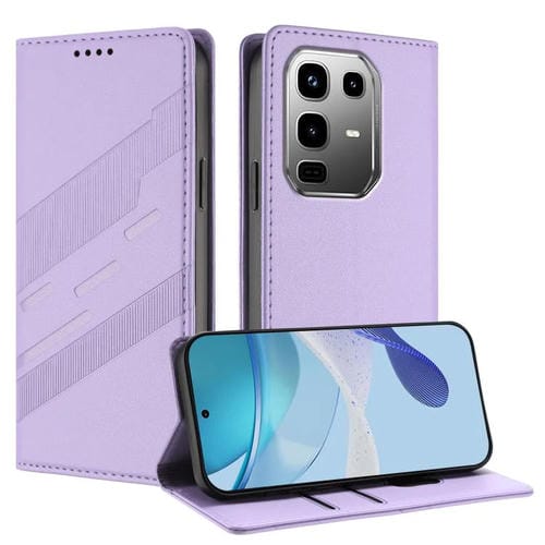Funda de cuero retro con relieve para Infinix Note 50 Pro+ 5G (morado claro)