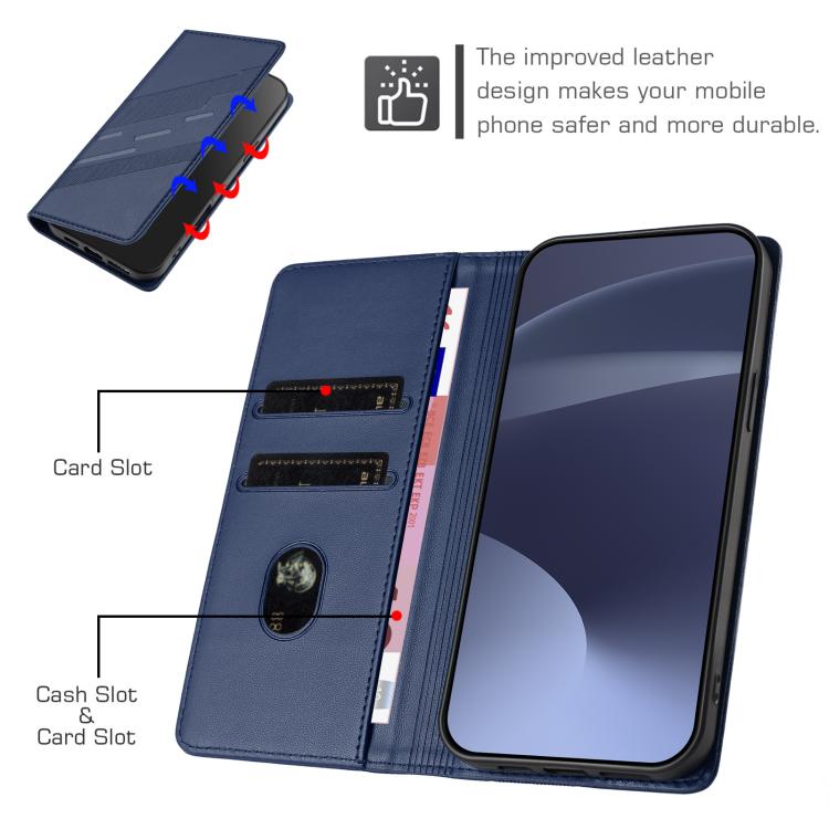 Funda de cuero retro con relieve para Infinix Note 50 Pro+ 5G (azul oscuro)