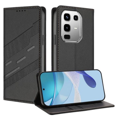 Funda de cuero retro con relieve para Infinix Note 50 Pro 4G (negro)