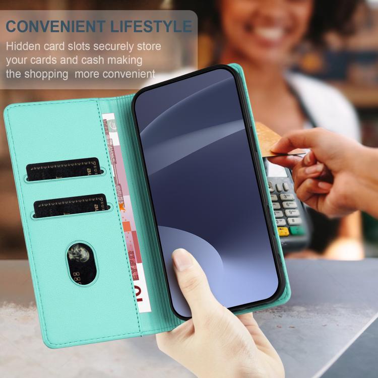 Funda de cuero retro con relieve para Infinix Note 50 Pro 4G (verde menta)