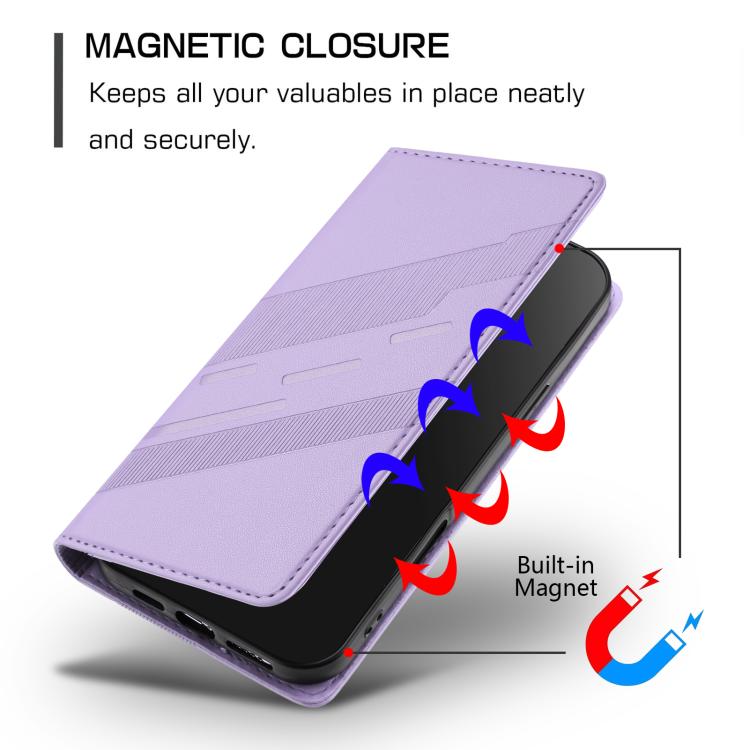 Funda de cuero retro con relieve para Infinix Note 50x 5G (morado claro)