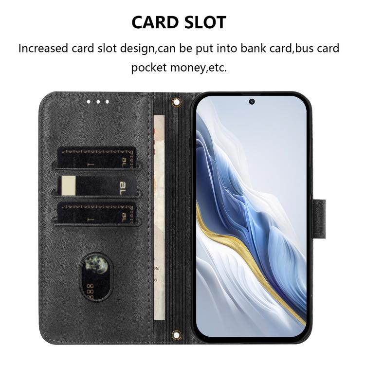 Funda de cuero retro con hebilla de empalme para Xiaomi Civi 5 Pro 5G (negra)
