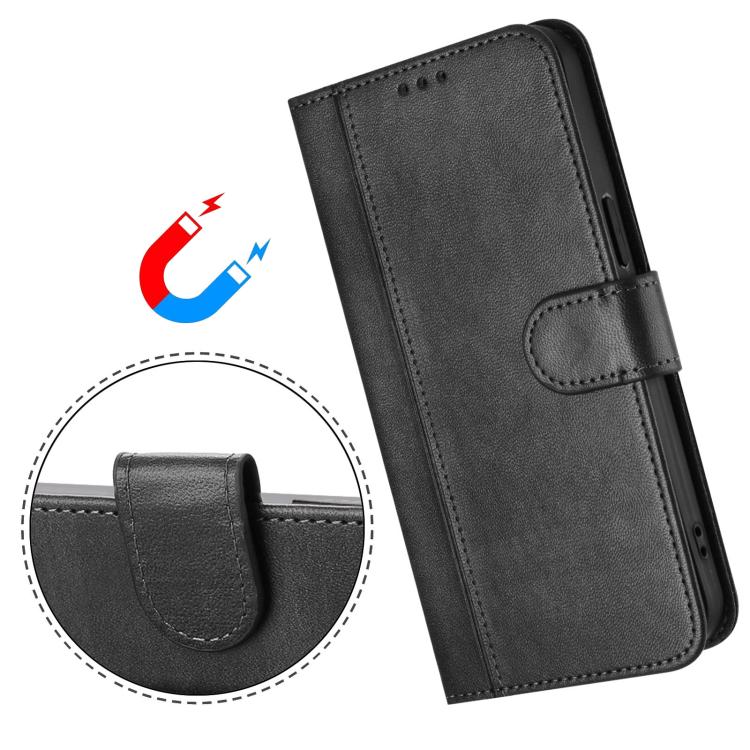 Funda de cuero retro con hebilla de empalme para Xiaomi Civi 5 Pro 5G (negra)