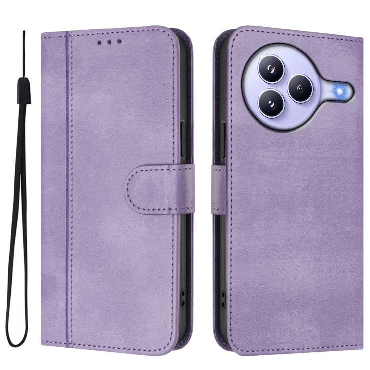 Funda de cuero retro con hebilla para Xiaomi Civi 5 Pro 5G (morada)
