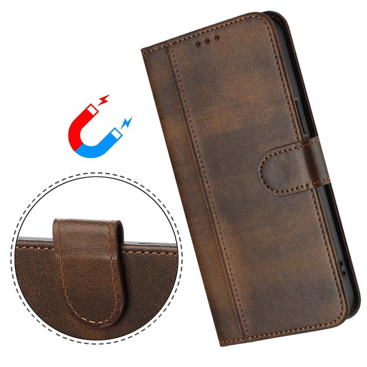 Funda de cuero retro con hebilla de empalme para Xiaomi Civi 5 Pro 5G (marrón)
