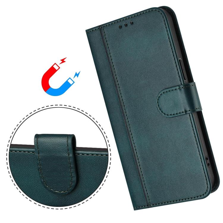 Funda de cuero retro con hebilla y empalme de línea para Samsung Galaxy M56 5G (verde oscuro)