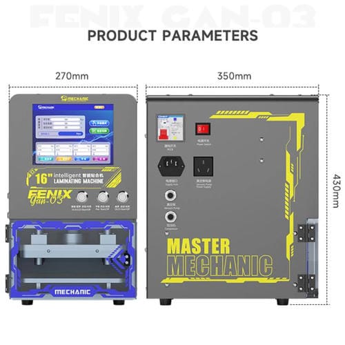 Máquina Laminadora Mechanic Gan-03 Fenix 16 Pulgadas Enchufe UE