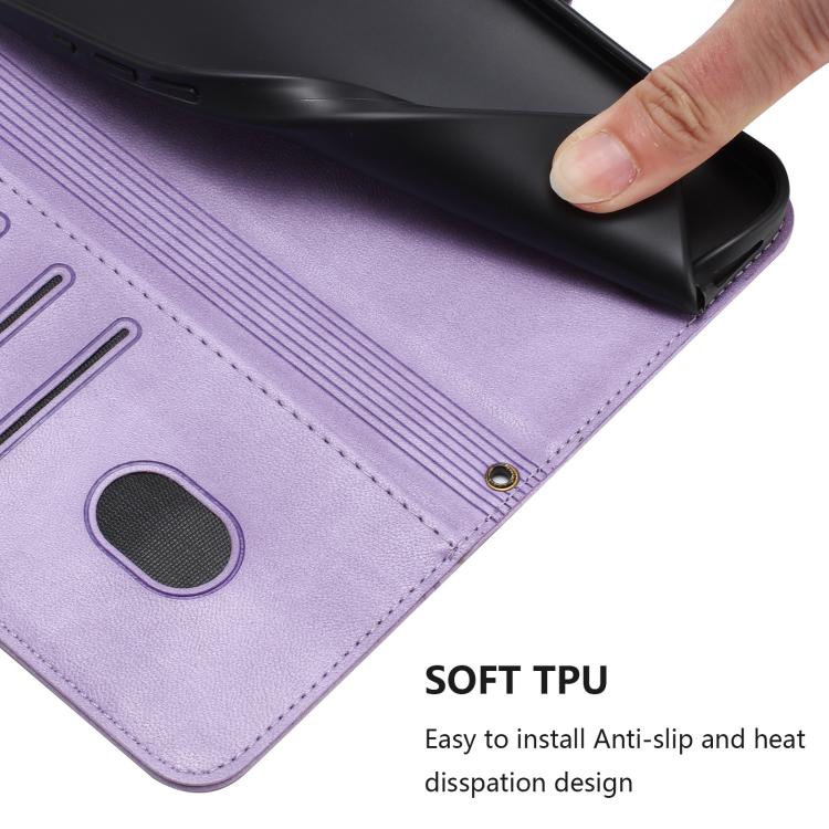 Funda de cuero retro con hebilla y diseño de los años 80 para Huawei Enjoy (morado)