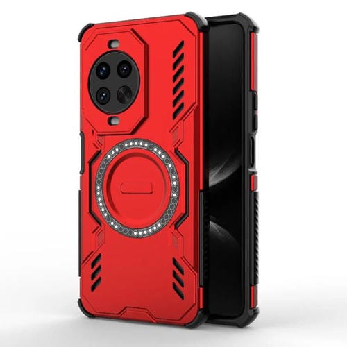 Funda a prueba de golpes con anillo magnético MagSafe y mariposa para Huawei nova 14 Pro 5G (roja)