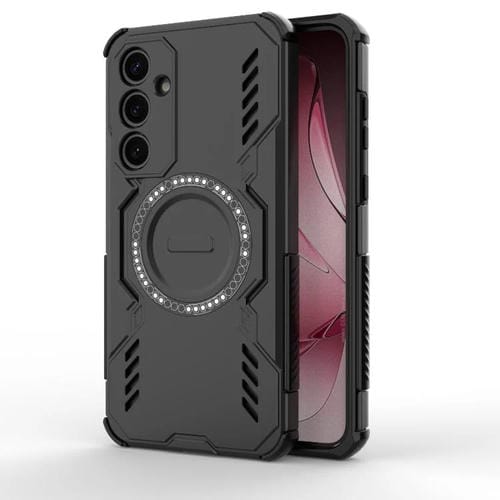 Funda con anillo magnético MagSafe a prueba de golpes para Samsung Galaxy A35 5G Butterfly Armor (negra)