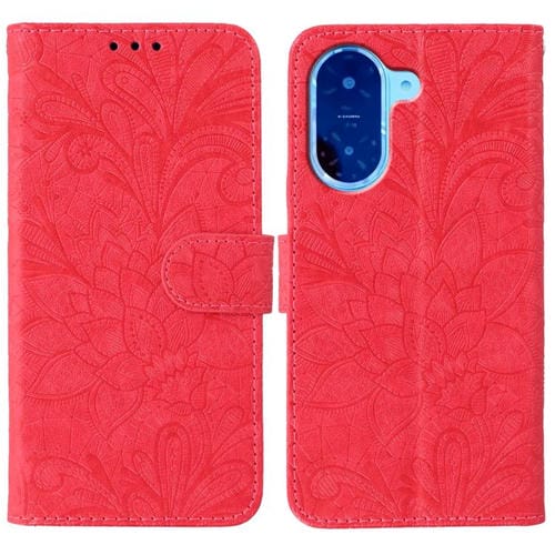 Funda de cuero con tapa y estampado floral para Redmi A5 4G (173,3 mm) (Rojo)
