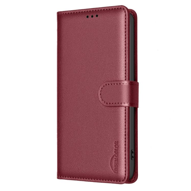 Funda de cuero antirrobo RFID con textura Litchi para Infinix Smart 10 4G (roja)