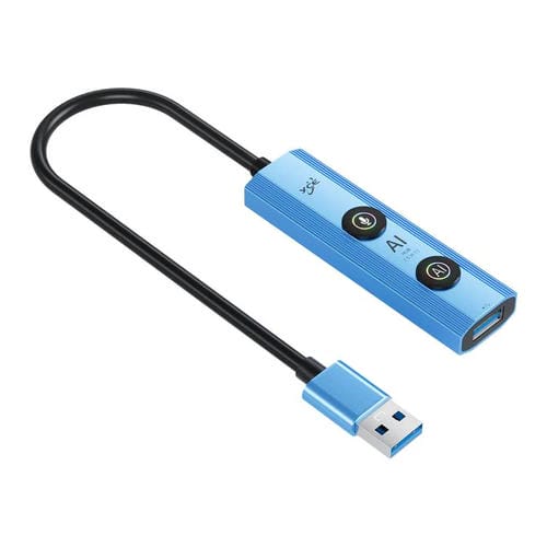 Adaptador concentrador USB 3.0 YCE V295A 5 en 1 con IA (Azul)