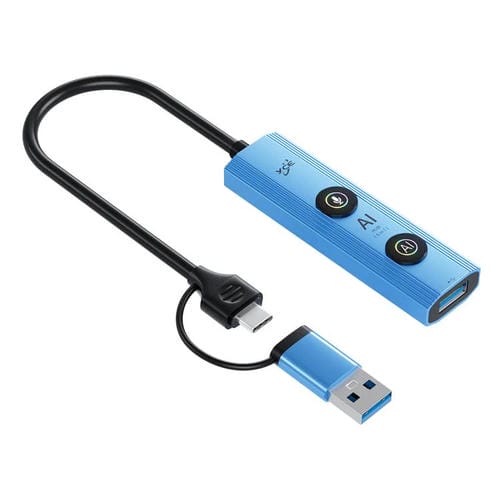 Adaptador concentrador USB 3.0 Tipo C YCE V295B 5 en 1 con IA (Azul)