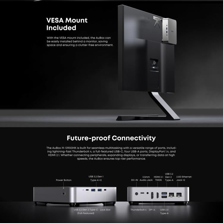 Mini PC CHUWI AUBox i9-13900HK con Windows 11, 16 GB + 512 GB, procesador Intel Core i9-13900HK (enchufe del Reino Unido)