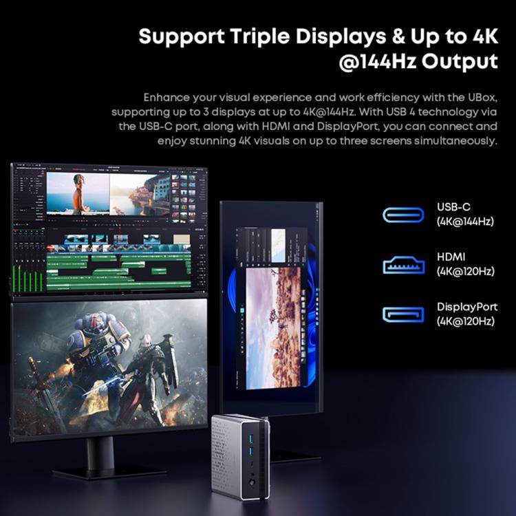 Mini PC CHUWI UBox con Windows 11, 16 GB + 512 GB, procesador AMD Ryzen 5 6600H (enchufe estadounidense)