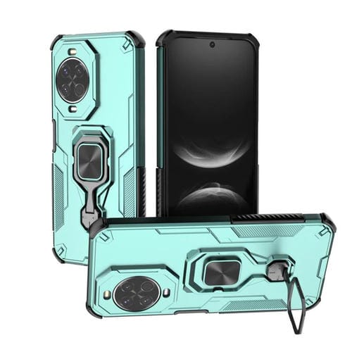 Funda híbrida de TPU y PC con soporte metálico para Huawei Nova 14 (verde)