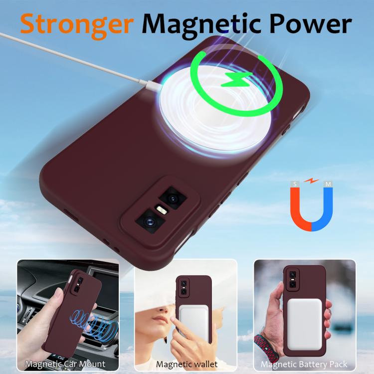Funda de silicona Magsafe a prueba de golpes para Infinix GT 30 Pro (color ciruela)
