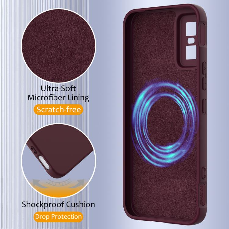 Funda de silicona Magsafe a prueba de golpes para Infinix GT 30 Pro (color ciruela)