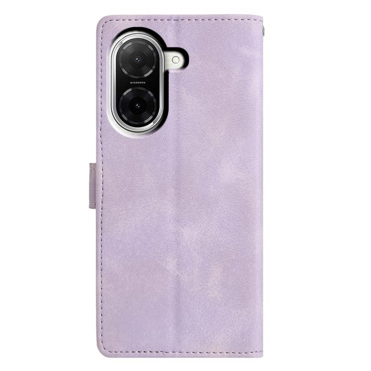 Funda de cuero con relieve de triángulos para Redmi A5 4G (173,3 mm) (morado)
