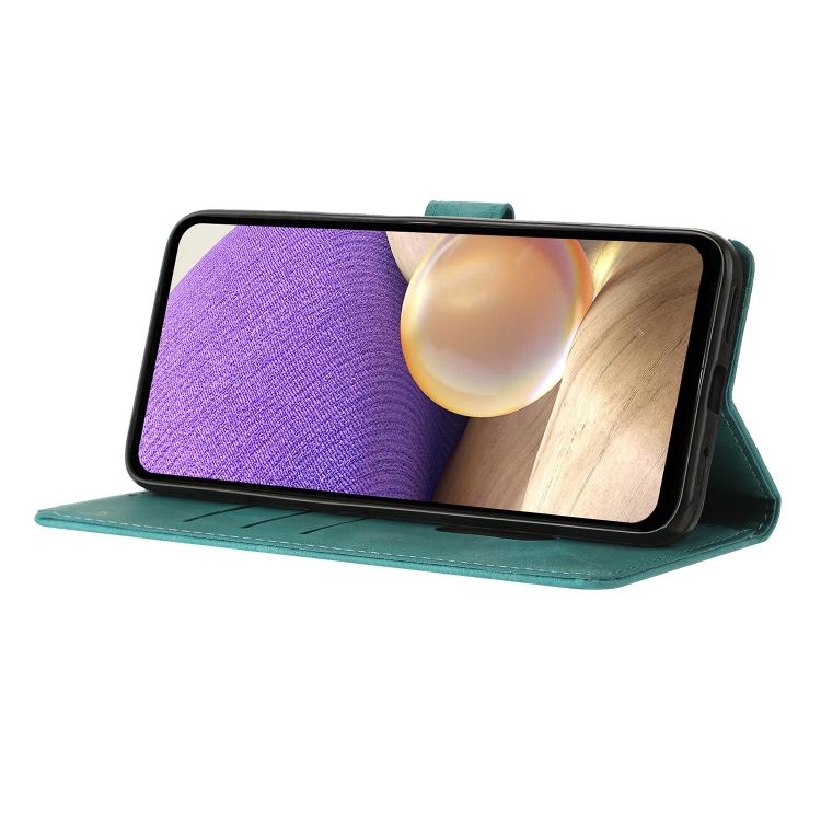 Funda de cuero con relieve de triángulos para Redmi A5 4G (173,3 mm) (verde)