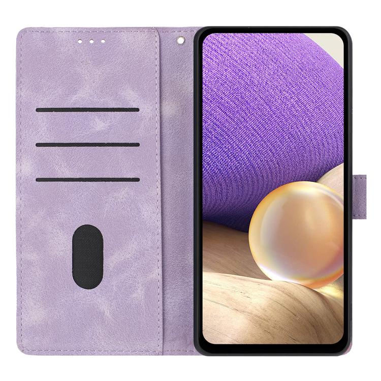 Funda de cuero con relieve de triángulos para Redmi K80/K80 Pro (morada)