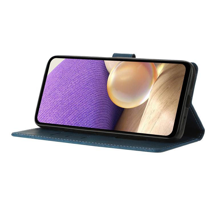 Funda de cuero con relieve de triángulos para Redmi K80/K80 Pro (azul)
