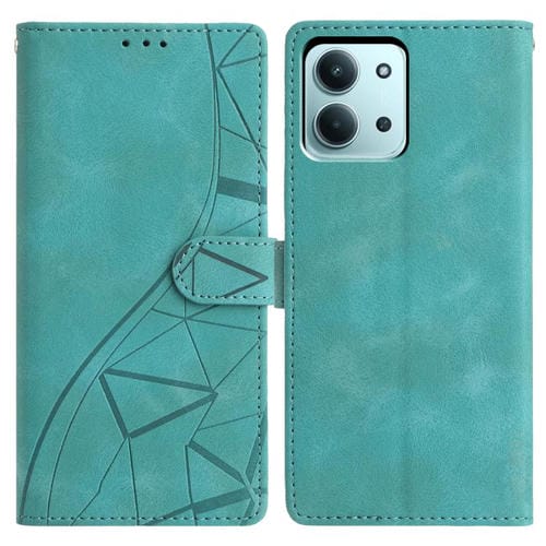 Funda de cuero con relieve triangular para Redmi 15C 4G EU / 15C 5G (173,1 mm, verde)