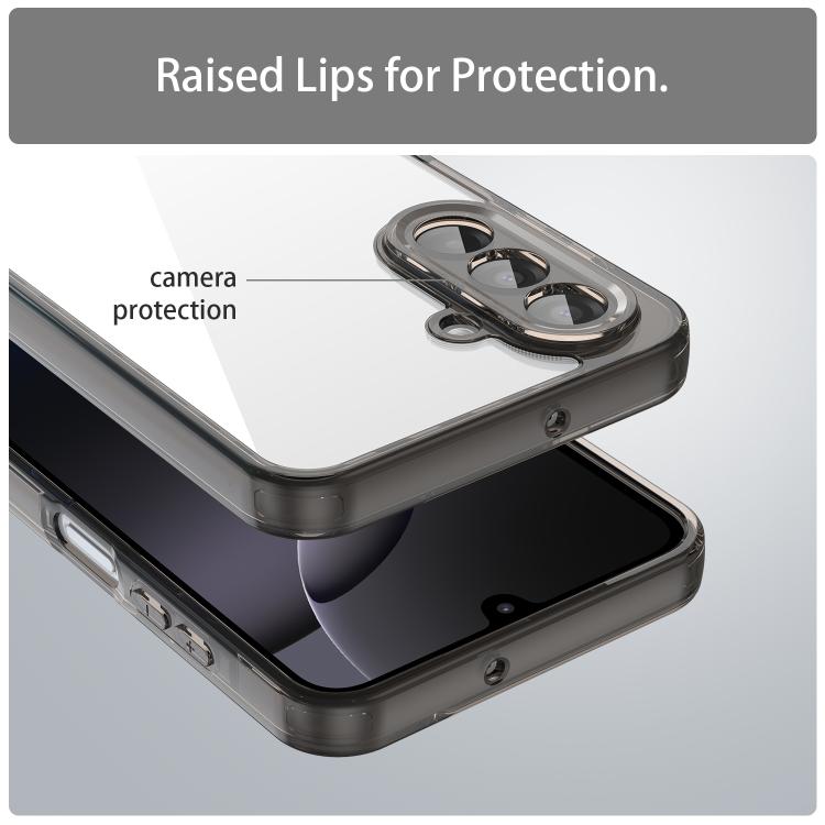 Funda híbrida de TPU y policarbonato para Samsung Galaxy A17 5G, a prueba de golpes y con airbag (negro transparente)
