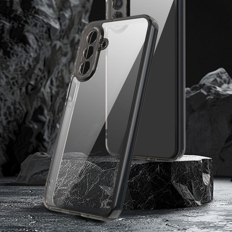 Funda híbrida de TPU y policarbonato para Samsung Galaxy A17 5G, a prueba de golpes y con airbag (negro transparente)