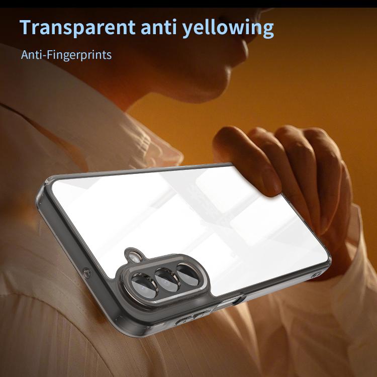 Funda híbrida de TPU y policarbonato para Samsung Galaxy A17 5G, a prueba de golpes y con airbag (negro transparente)