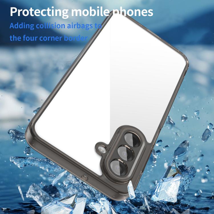 Funda híbrida de TPU y policarbonato para Samsung Galaxy A17 5G, a prueba de golpes y con airbag (negro transparente)