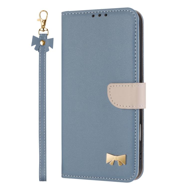 Funda de cuero con lazo metálico y correa para Samsung Galaxy S25 FE 5G (azul claro)