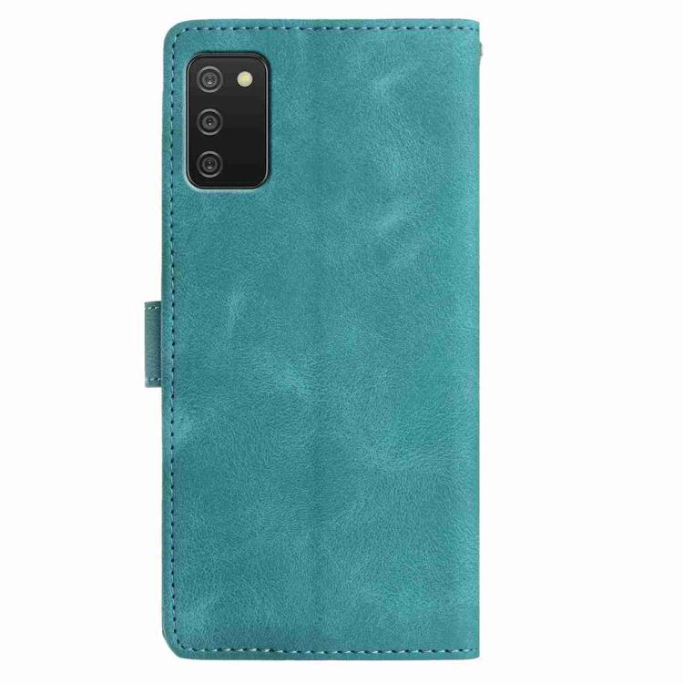 Funda de cuero con estampado floral en relieve para Samsung Galaxy A02S (164 mm, EE. UU.) (verde)