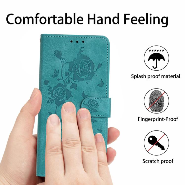Funda de cuero con estampado floral en relieve para Samsung Galaxy A02S (164 mm, EE. UU.) (verde)
