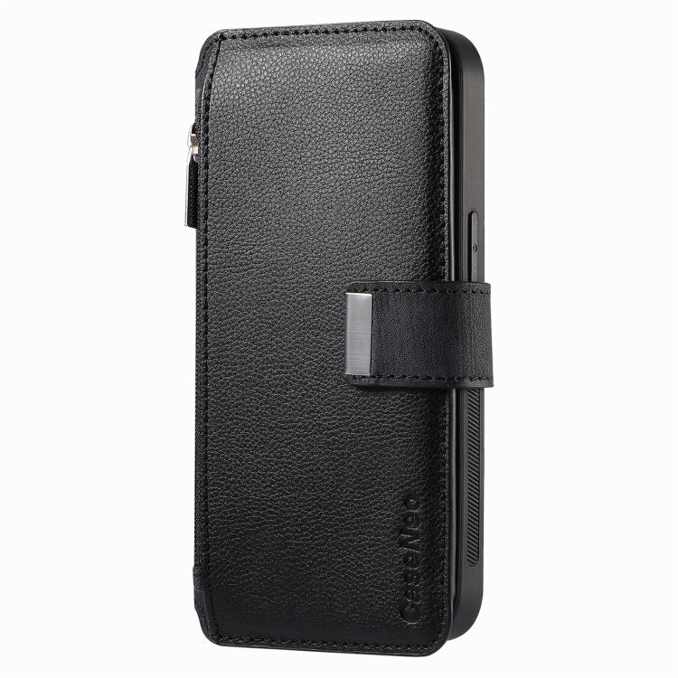 Funda Neo MagSafe RFID antirrobo con cremallera para Samsung Galaxy A53, de cuero estilo retro (negro)