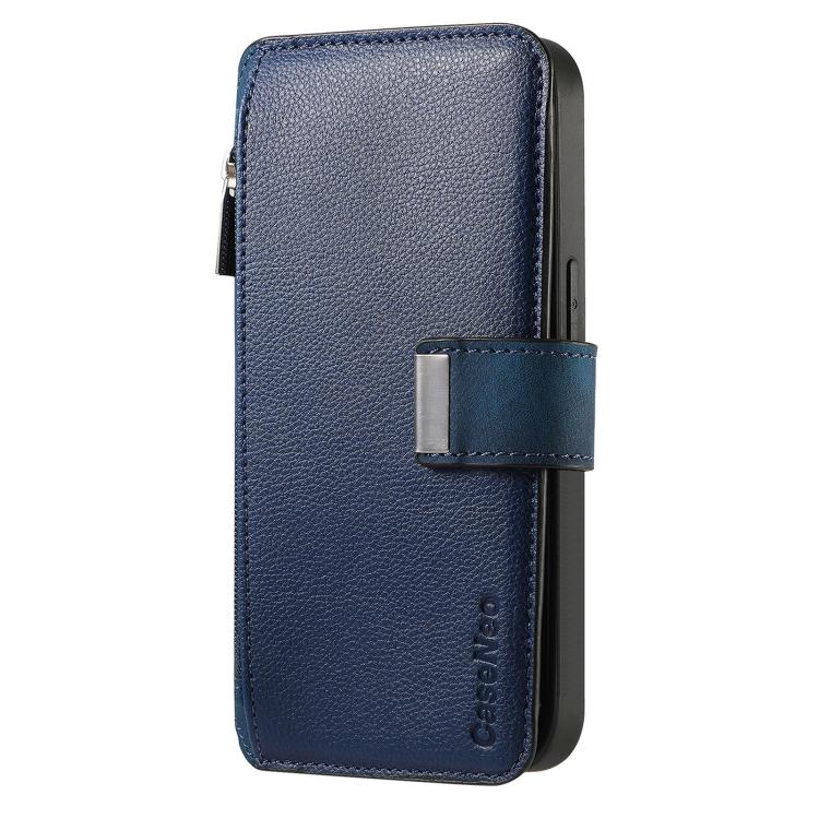 Funda Neo MagSafe RFID antirrobo con cremallera para Samsung Galaxy S23 5G, de cuero estilo retro (azul)
