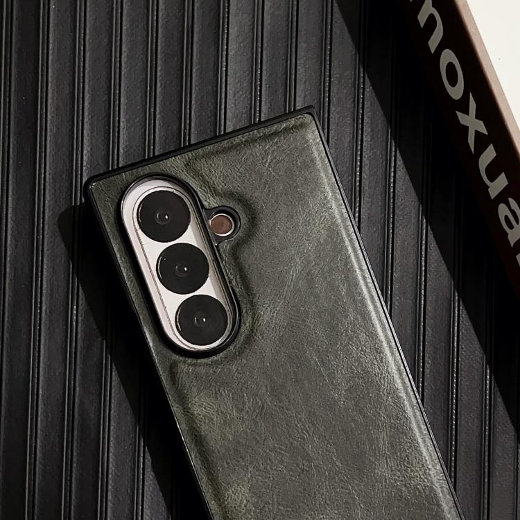 Funda de PU con textura Crazy Horse para Samsung Galaxy Z Fold7 5G (negra)