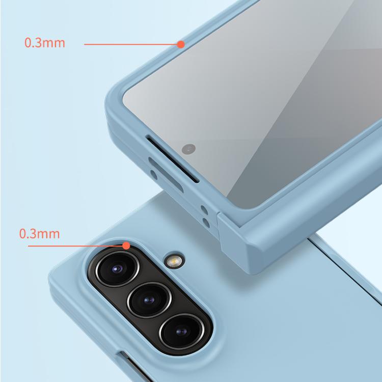 Funda de PC 3 en 1 con tacto suave para Samsung Galaxy Z Fold7 5G (azul claro)