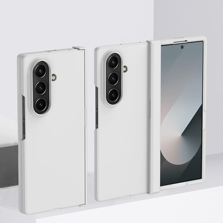 Funda de PC 3 en 1 con tacto suave para Samsung Galaxy Z Fold7 5G (blanca)