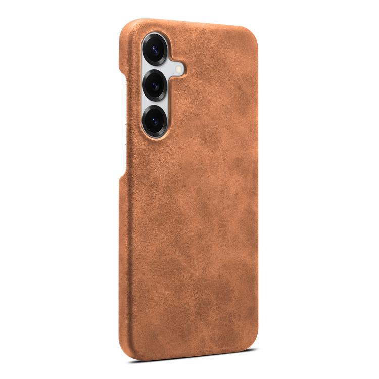 Funda MagSafe con textura retro para Samsung Galaxy S25+ 5G (marrón)