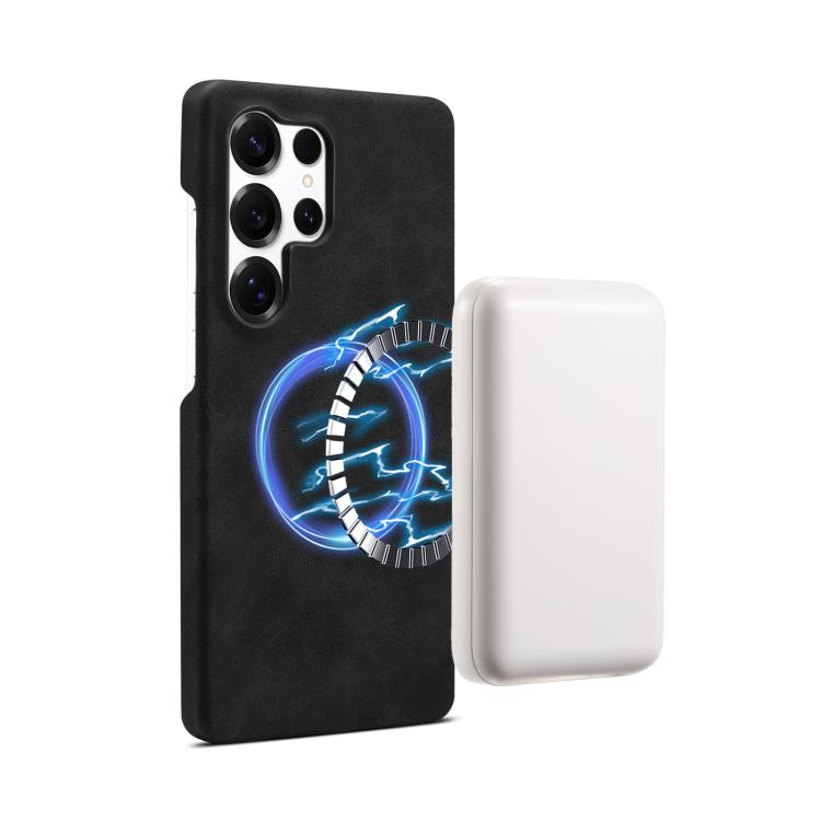 Funda MagSafe con textura retro para Samsung Galaxy S25 Ultra 5G (negra)