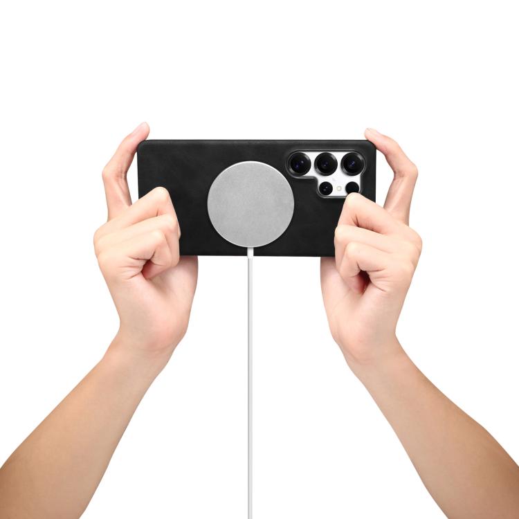 Funda MagSafe con textura retro para Samsung Galaxy S25 Ultra 5G (negra)