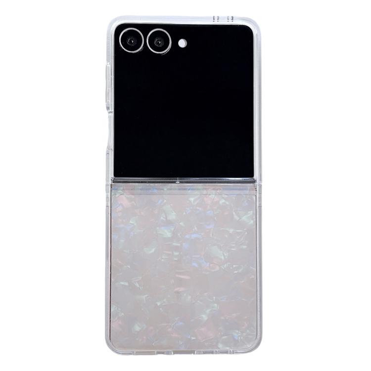 Funda con textura perlada para Samsung Galaxy Z Flip7 (beige)